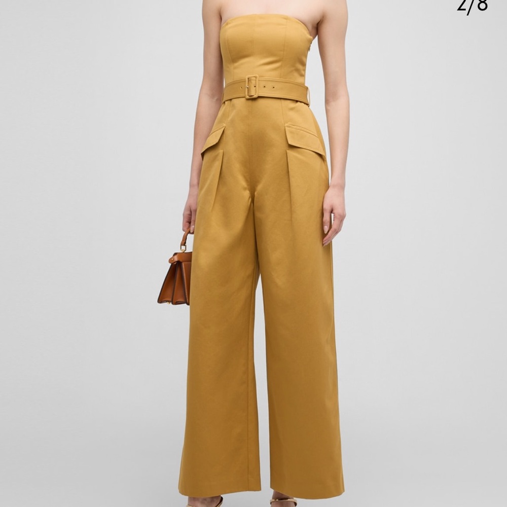 A.L.C Presley strapless belted jumpsuit. Size 8. Color aged bronze